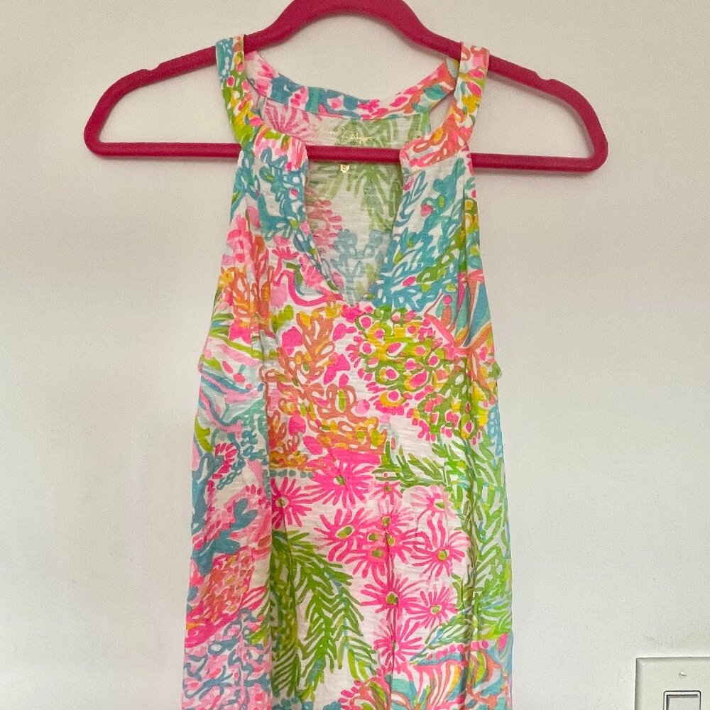 Lilly Pulitzer Arya Tank in Octopus Fish Lovers Coral Print Size S